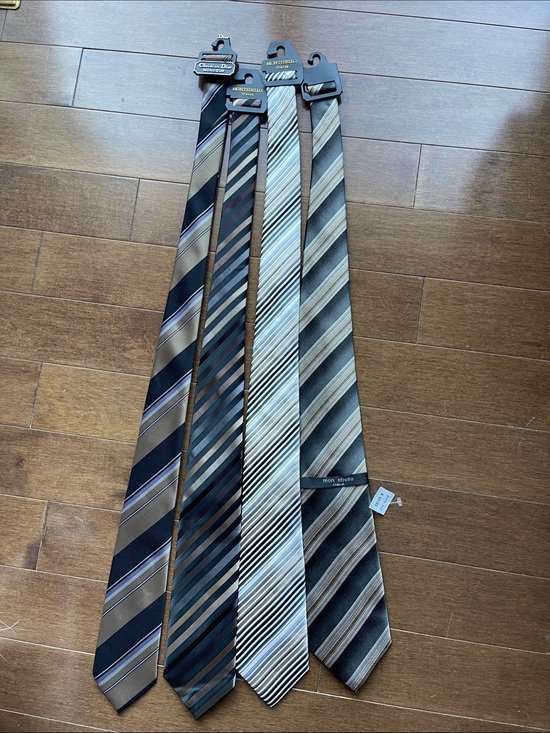 Dior Other - Dior Montebello & Herman Men's Diagonal Stripe Ties Brown Purple Blk Gray Cream